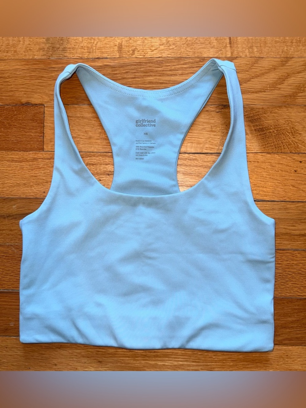 girlfriend collective Paloma Racerback Tank Top Bahy Blue size XS